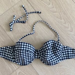 J. crew black and white gingham swimsuit top